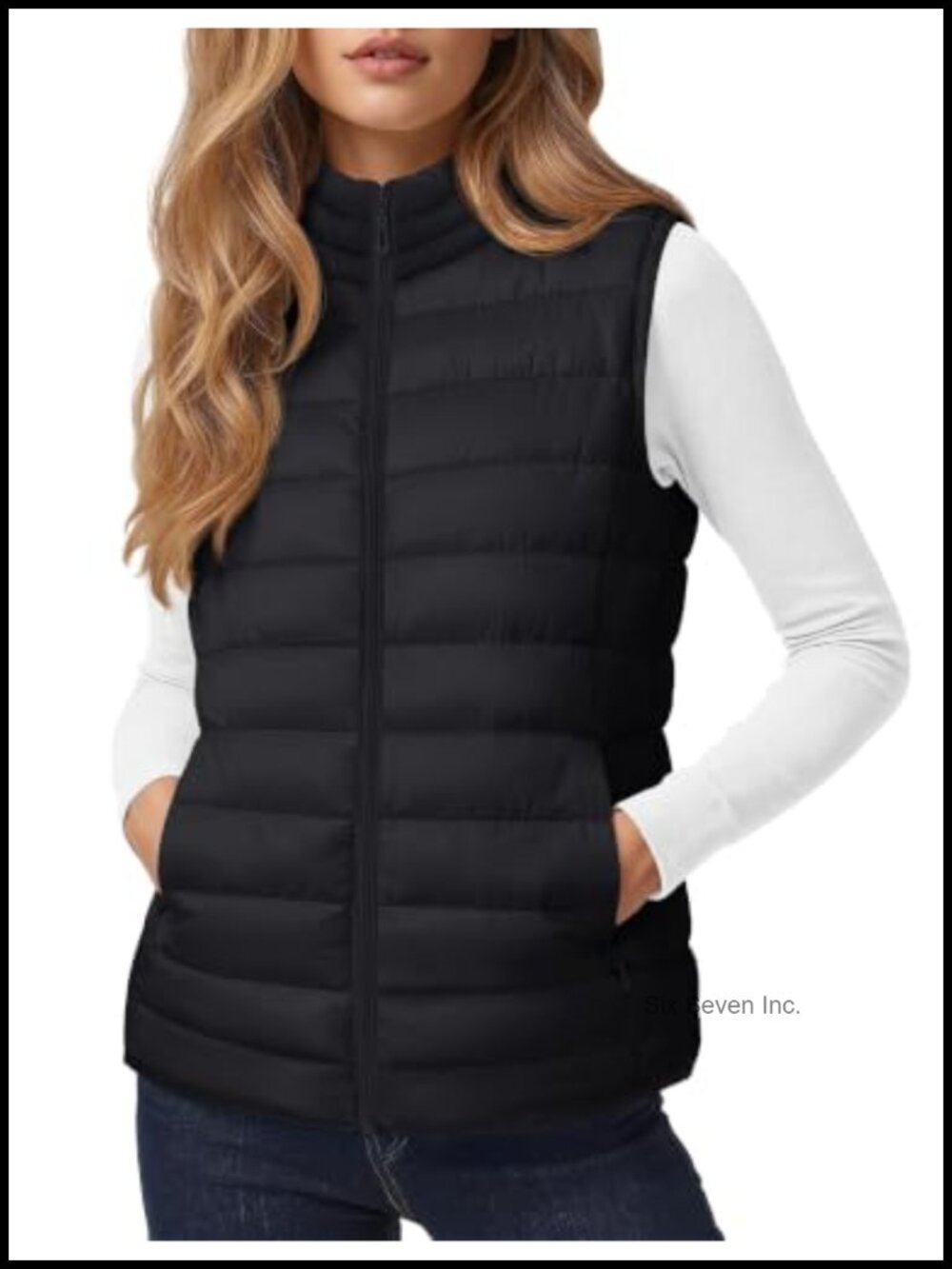 Lightweight Quilted Puffer Vest Zip-Up Sleeveless Puffy Jacket